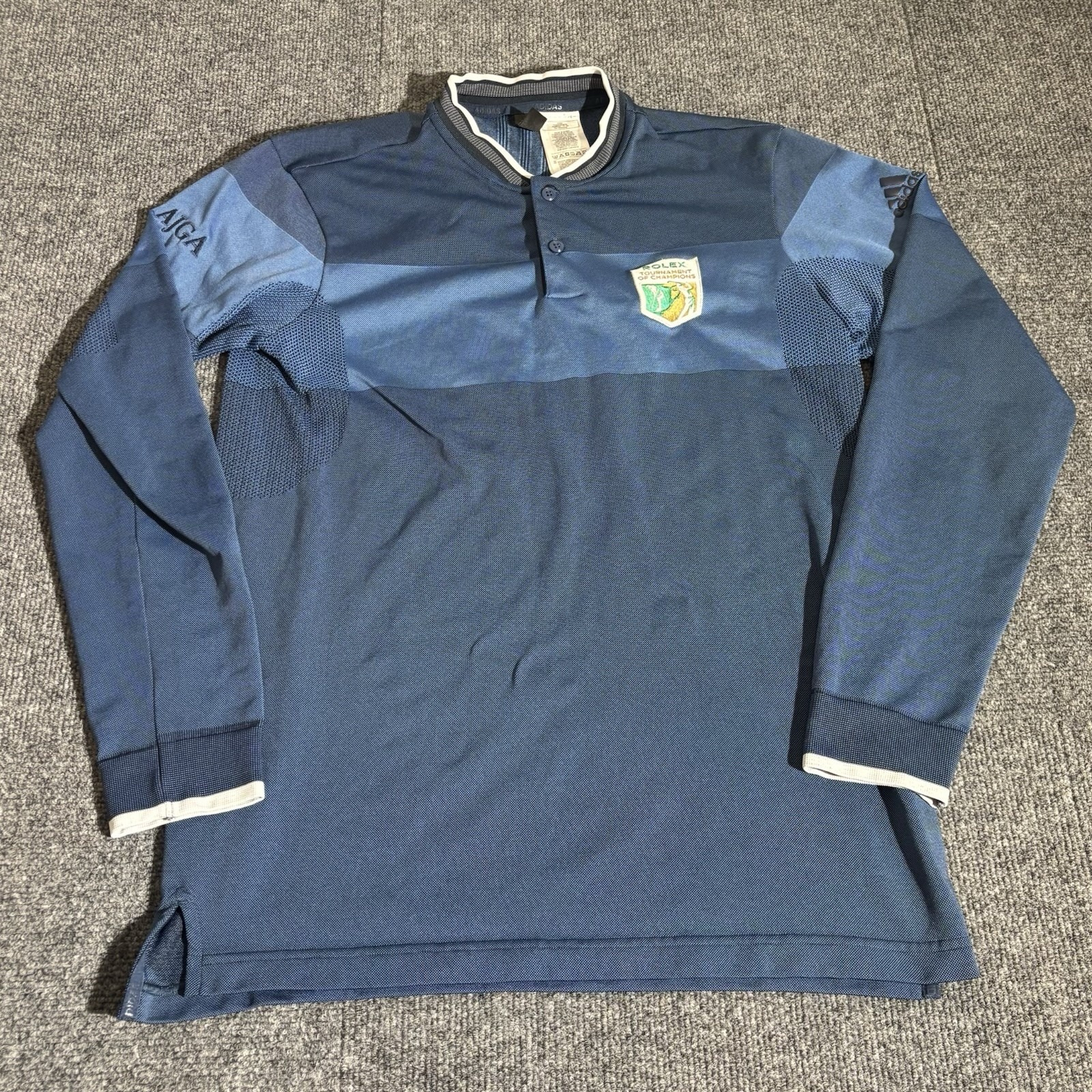 Adidas Golf Polo Shirt Mens Small Rolex Girls Junior Championship Ajga Blue LS